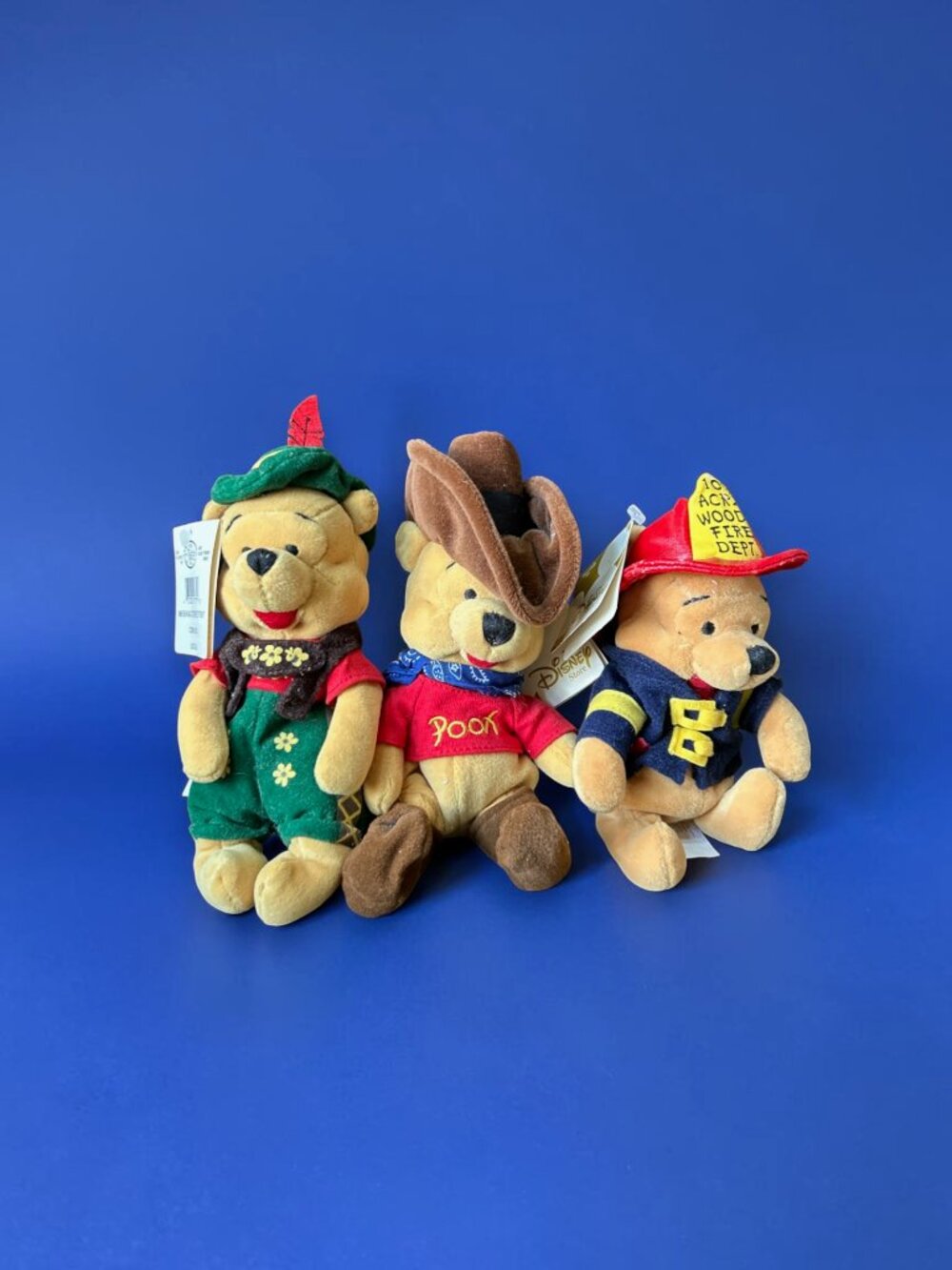 Disney's Winnie the Pooh Cowboy Fireman October Feast Christmas Plush 8" w/ Tag